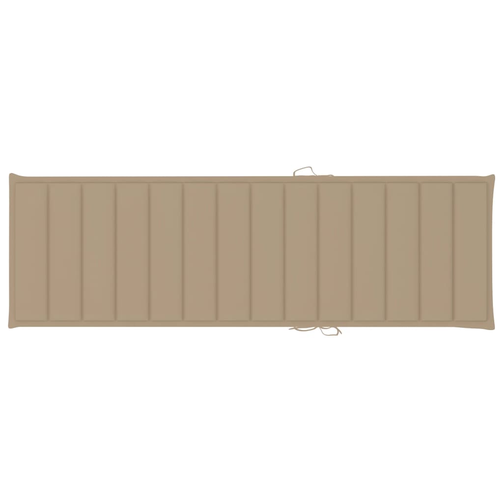 Lettino da Giardino con Cuscino Beige Legno Pino Impregnato - homemem39