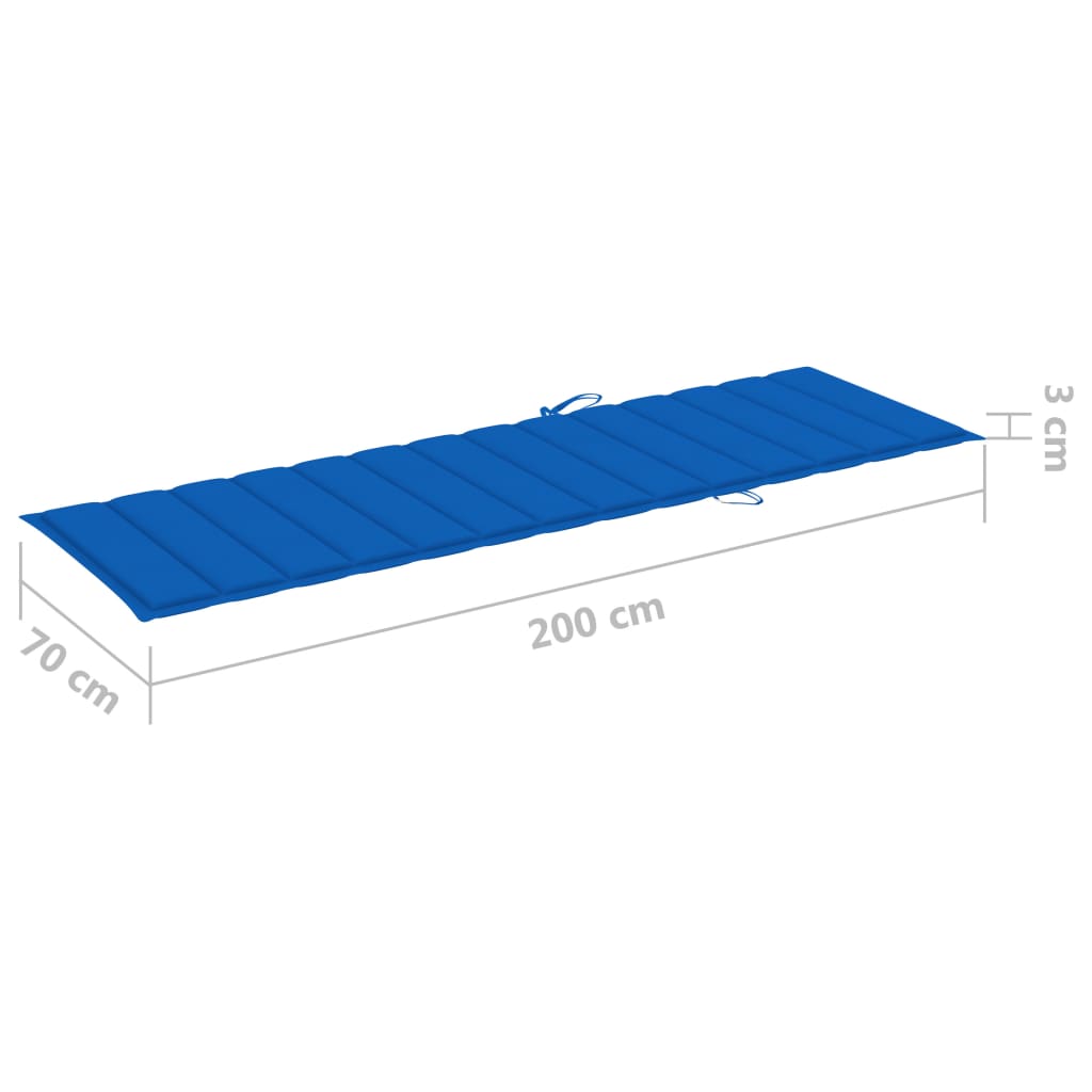 Lettino Prendisole Doppio e Cuscini Blu Reale Pino Impregnato - homemem39