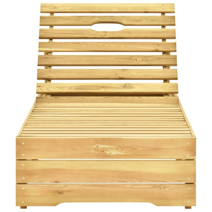 Lettino da Giardino con Cuscino Blu Legno Pino Impregnato - homemem39