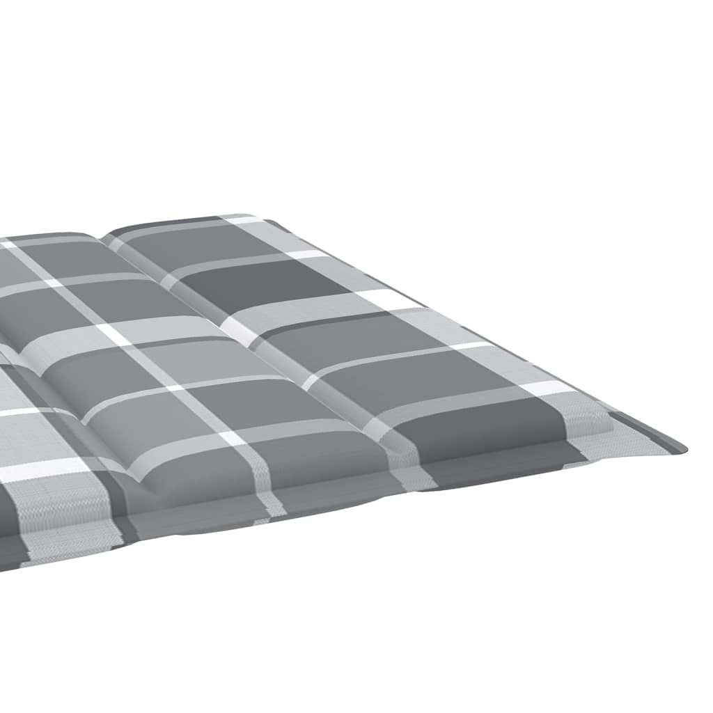 Lettino Prendisole con Cuscino Tartan Grigio in Pino Impregnato - homemem39