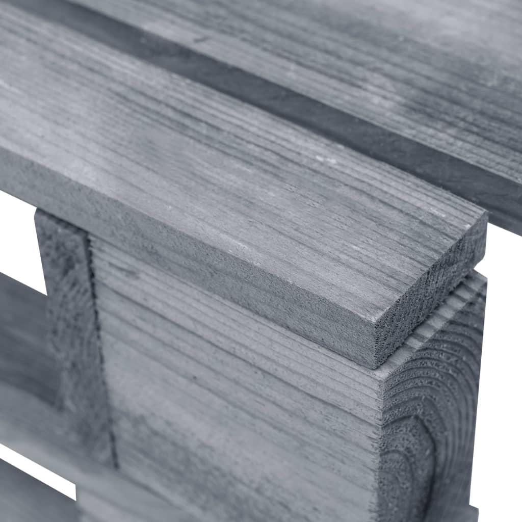 Ottomana da Giardino Pallet in Legno di Pino Impregnato Grigio - homemem39