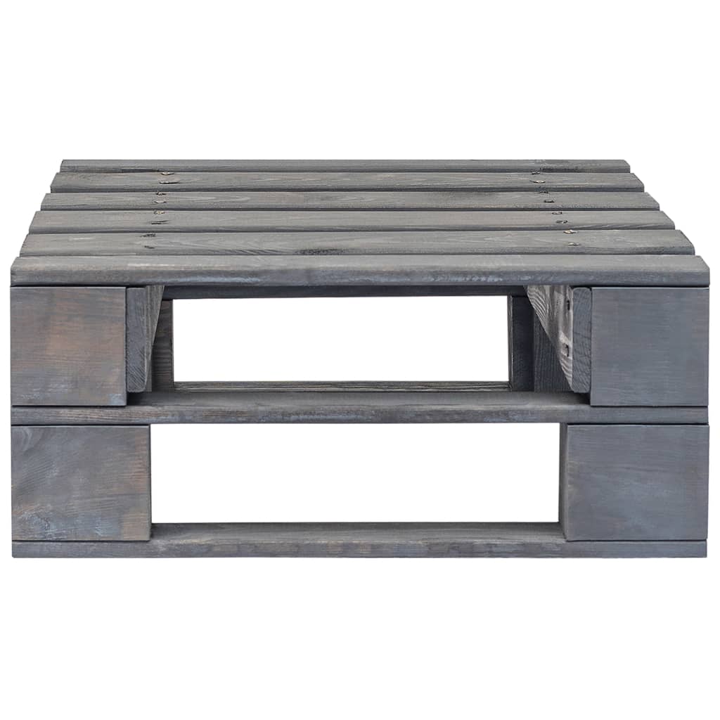 Ottomana da Giardino Pallet in Legno di Pino Impregnato Grigio - homemem39