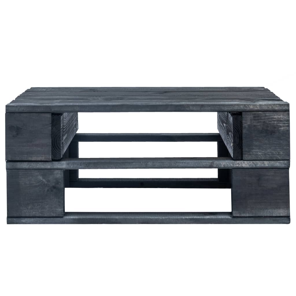 Ottomana da Giardino Pallet in Legno di Pino Impregnato Nero - homemem39