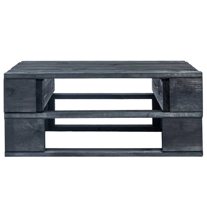 Ottomana da Giardino Pallet in Legno di Pino Impregnato Nero - homemem39