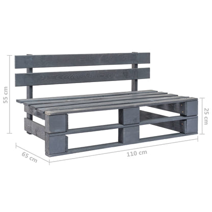 Divano Centrale da Giardino Pallet Legno Pino Impregnato Grigio - homemem39