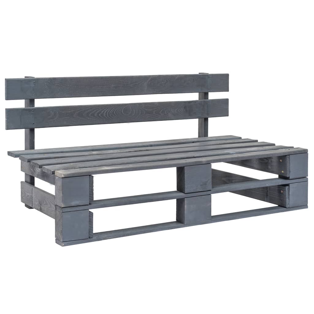 Divano Centrale da Giardino Pallet Legno Pino Impregnato Grigio - homemem39