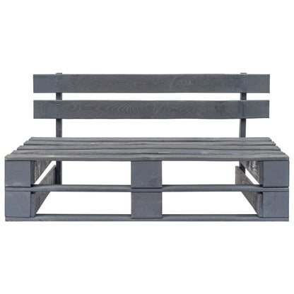 Divano Centrale Giardino su Pallet Grigio Legno Pino Impregnato - homemem39