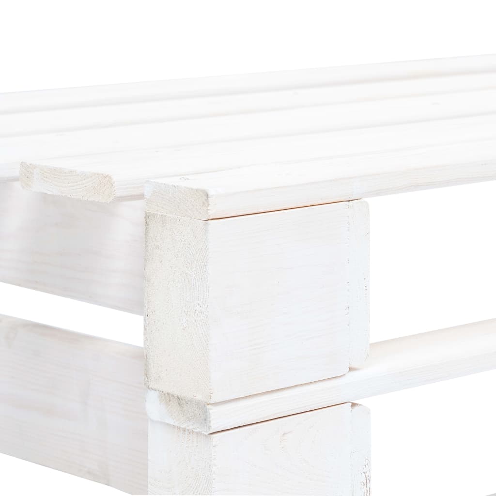 Divano Centrale da Giardino Pallet Legno Pino Impregnato Bianco - homemem39