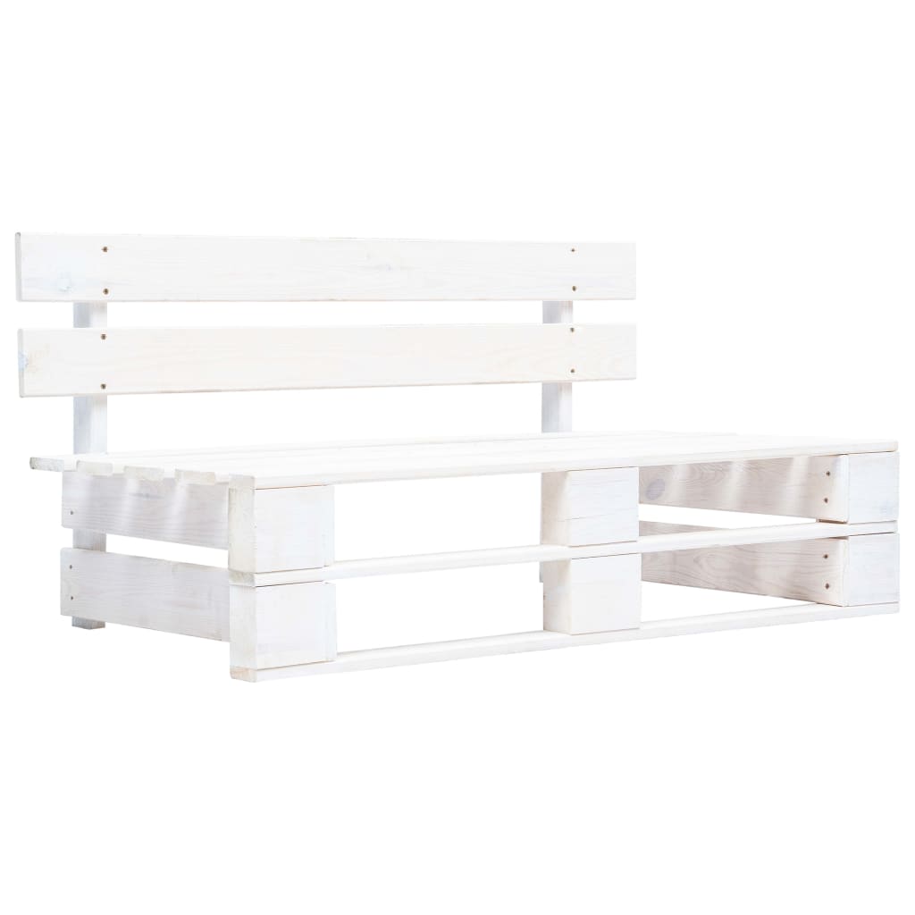 Divano Centrale da Giardino Pallet Legno Pino Impregnato Bianco - homemem39