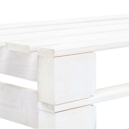 Divano Centrale da Giardino Pallet Legno Pino Impregnato Bianco - homemem39