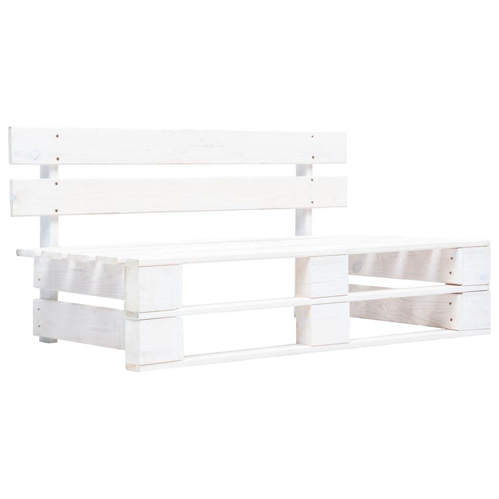 Divano Centrale Giardino su Pallet Bianco Legno Pino Impregnato - homemem39