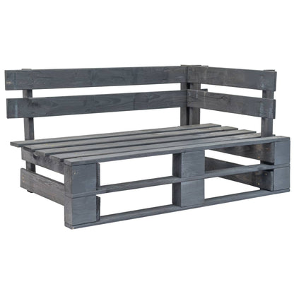 Divano Angolare da Giardino Pallet Legno Pino Impregnato Grigio - homemem39