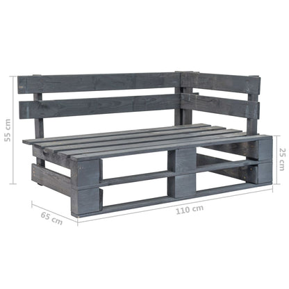 Divano Angolare da Giardino Pallet Legno Pino Impregnato Grigio - homemem39