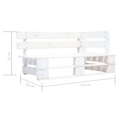 Divano Angolare da Giardino Pallet Legno Pino Impregnato Bianco - homemem39