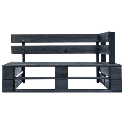 Divano Angolare da Giardino Pallet Legno Pino Impregnato Nero - homemem39