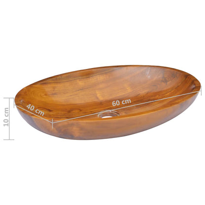 Lavabo in Legno Massello di Teak 60x40x10 cm - homemem39