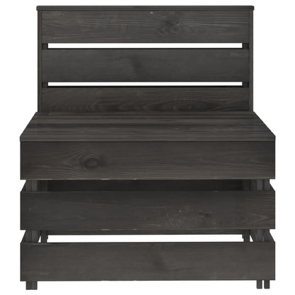 Divano Centrale da Giardino Pallet Legno Pino Impregnato Grigio - homemem39