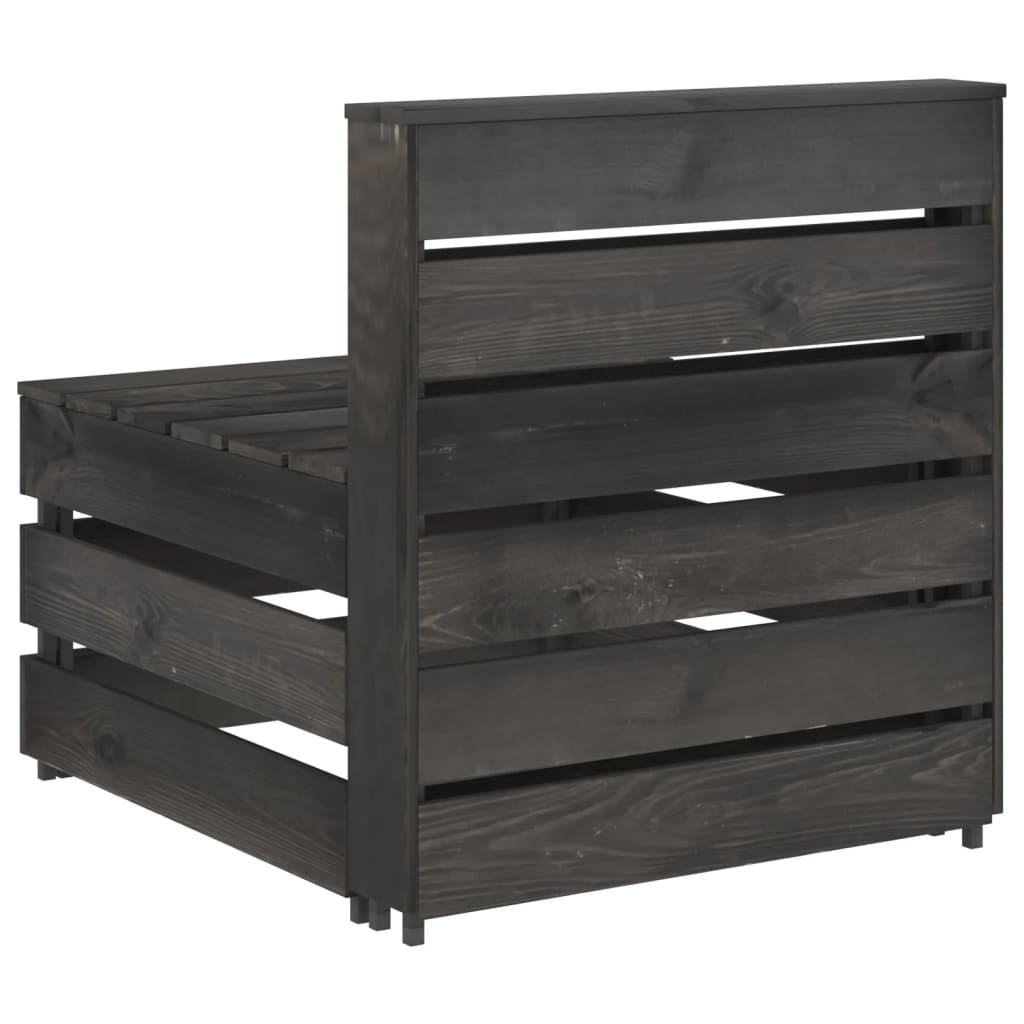 Divano Centrale da Giardino Pallet Legno Pino Impregnato Grigio - homemem39