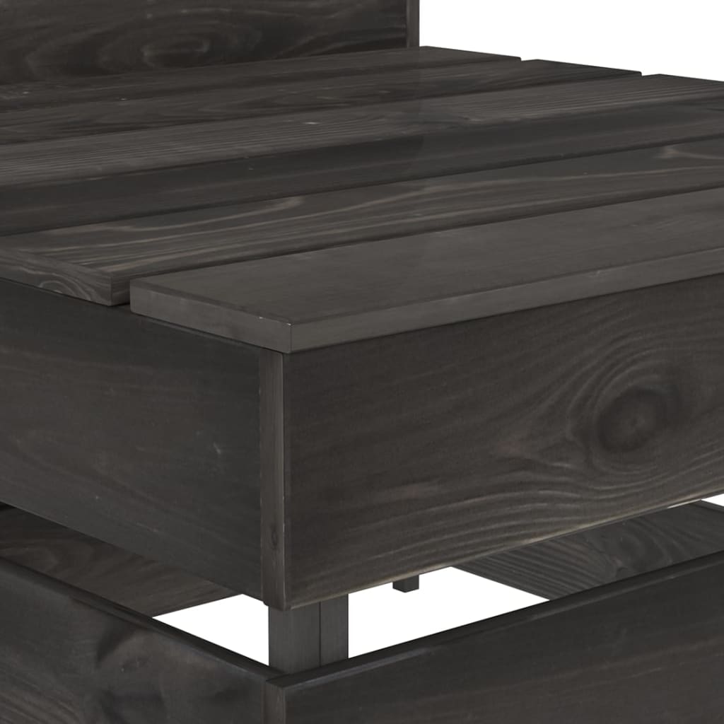 Divano Centrale da Giardino Pallet Legno Pino Impregnato Grigio - homemem39