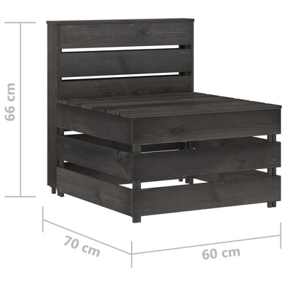 Divano Centrale da Giardino Pallet Legno Pino Impregnato Grigio - homemem39