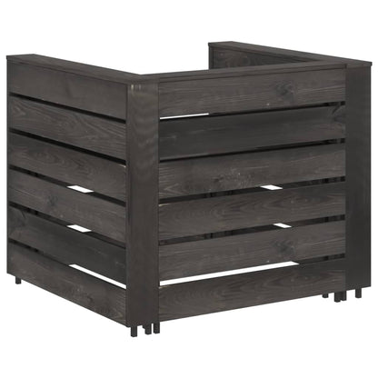 Set Divani da Giardino su Pallet 2 pz in Pino Impregnato Grigio - homemem39