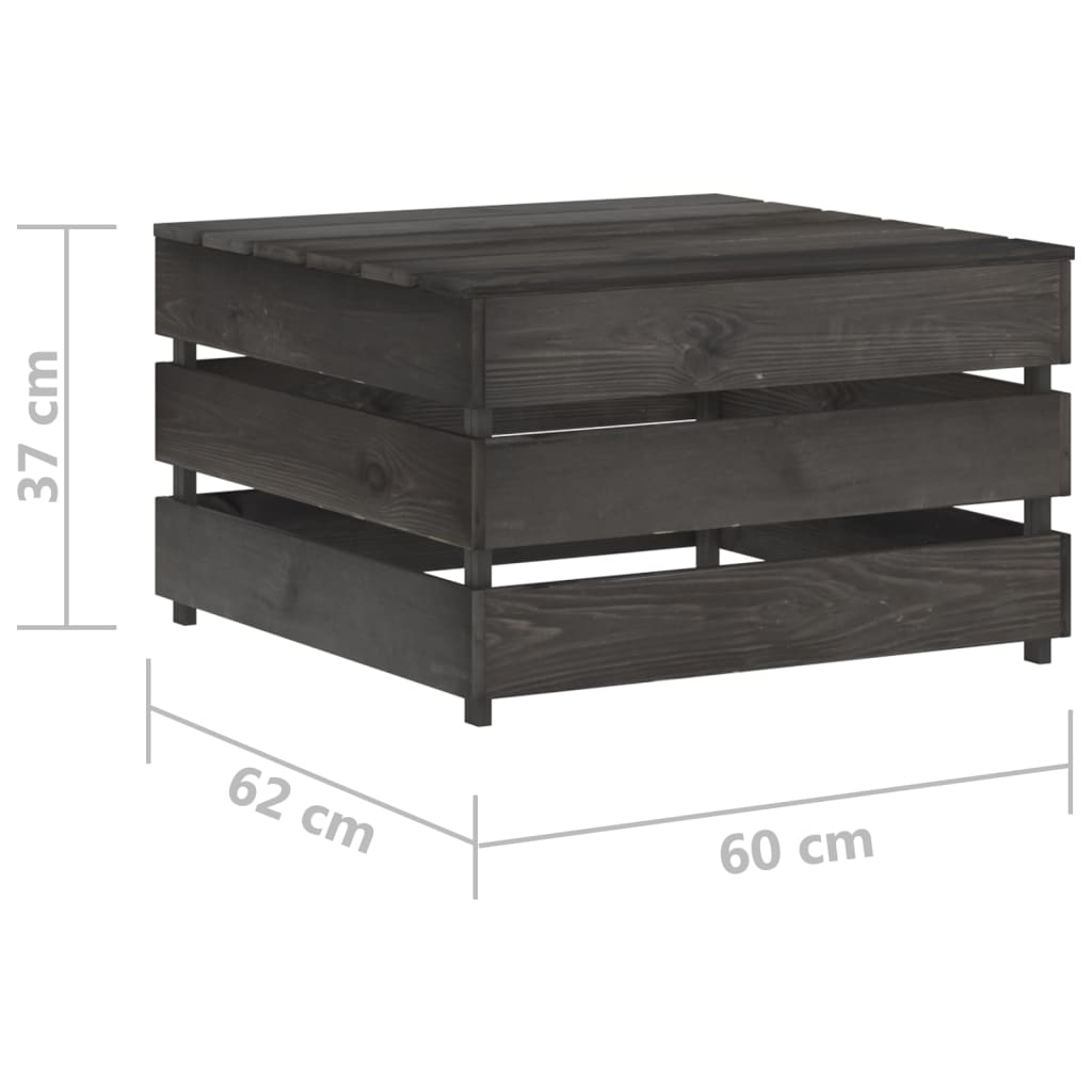 Set Divani da Giardino su Pallet 2 pz in Pino Impregnato Grigio - homemem39