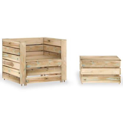 Set Divani da Giardino su Pallet 2 pz Legno di Pino Impregnato - homemem39