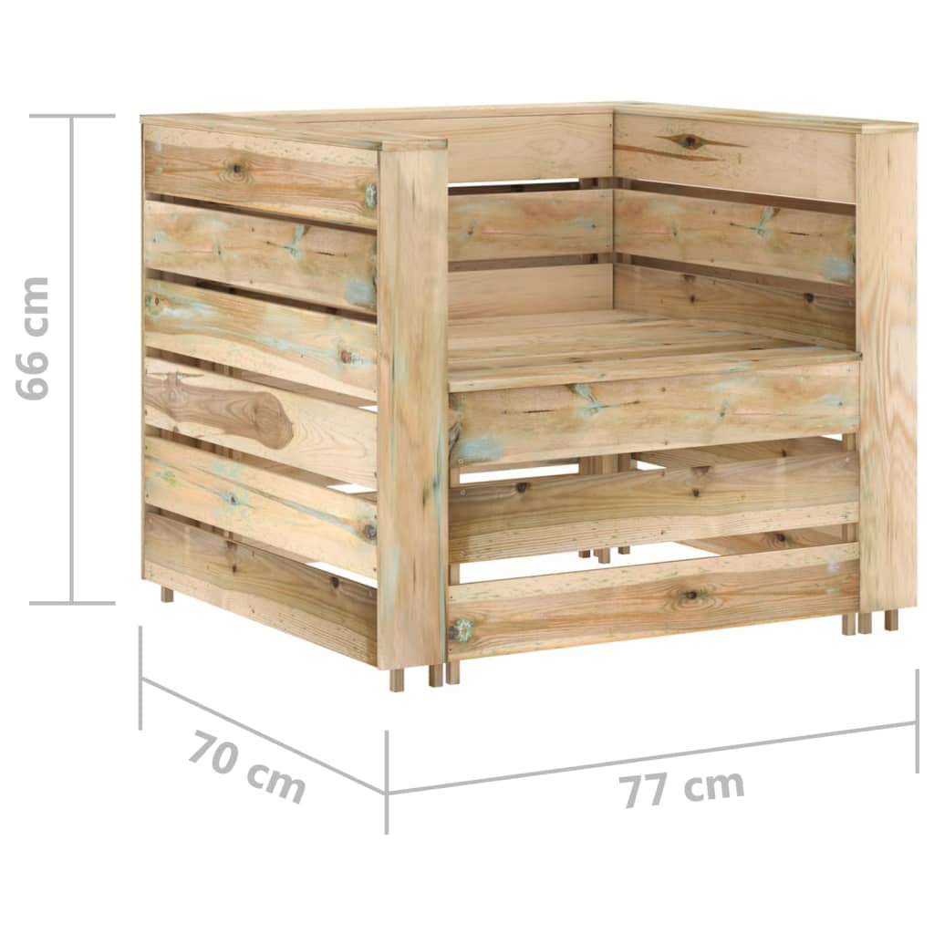 Set Divani da Giardino su Pallet 2 pz Legno di Pino Impregnato - homemem39