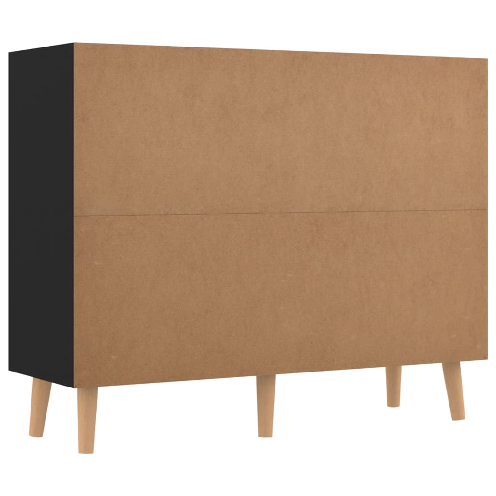 Credenza Nera 90x30x72 cm in Legno Multistrato