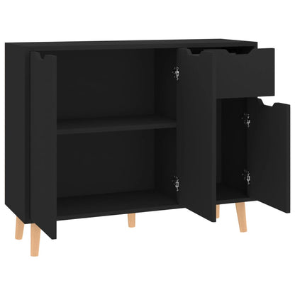 Credenza Nera 90x30x72 cm in Legno Multistrato