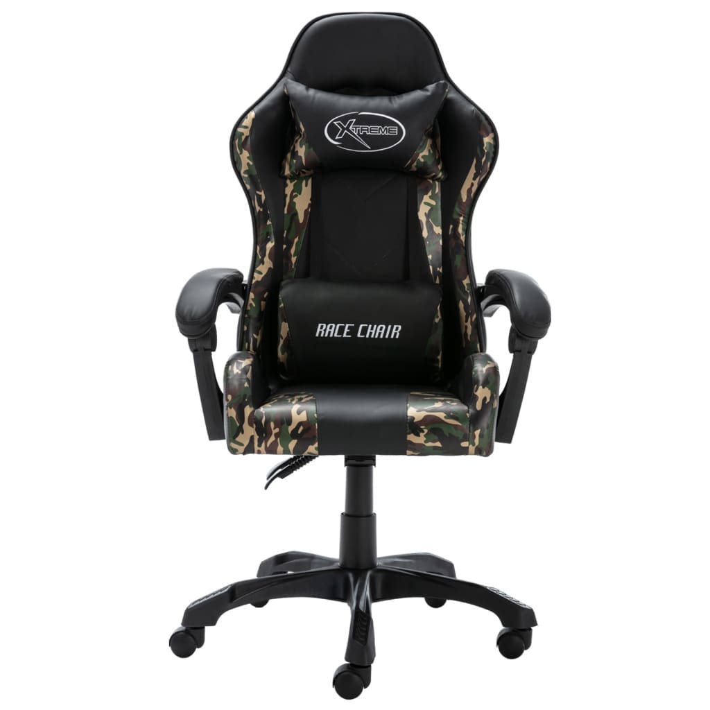 Sedia da Gaming Nera e Mimetica in Similpelle - homemem39