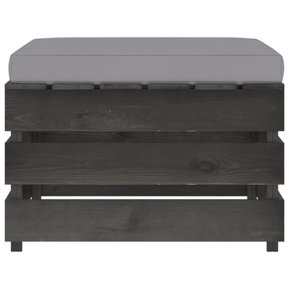 Ottomana Modulare con Cuscino in Legno Impregnato Grigio - homemem39