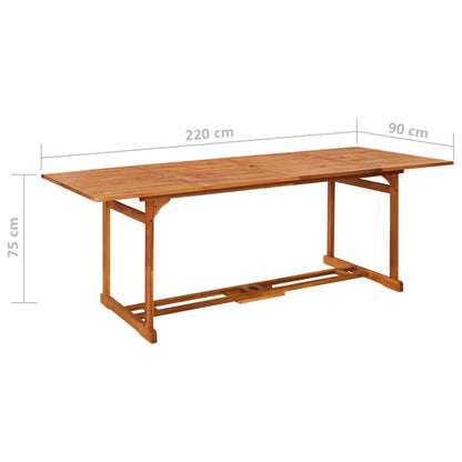 Tavolo da Pranzo per Esterni 220x90x75cm Legno Massello Acacia - homemem39