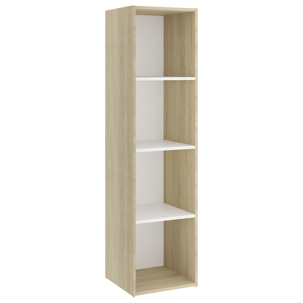 Mobile TV Bianco e Rovere Sonoma 142,5x35x36,5 cm Multistrato