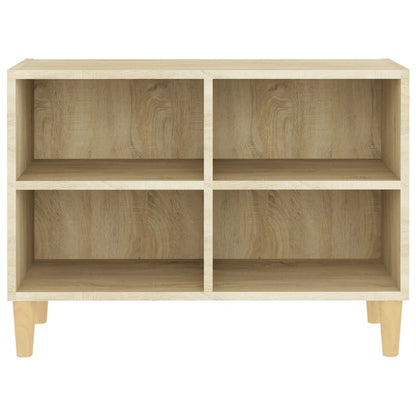 Mobile TV con Gambe Legno Massello Rovere Sonoma 69,5x30x50 cm