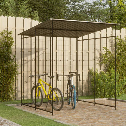 Tettoia per Biciclette 190x190x222 cm in Acciaio Nero - homemem39