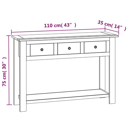 Tavolo Consolle 110x35x75 cm in Legno Massello di Rovere