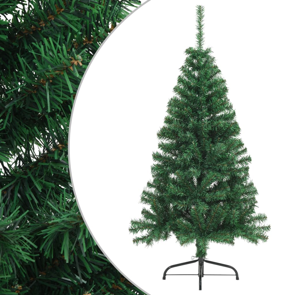 Albero di Natale Artificiale Metà con Supporto Verde 120 cm PVC - homemem39