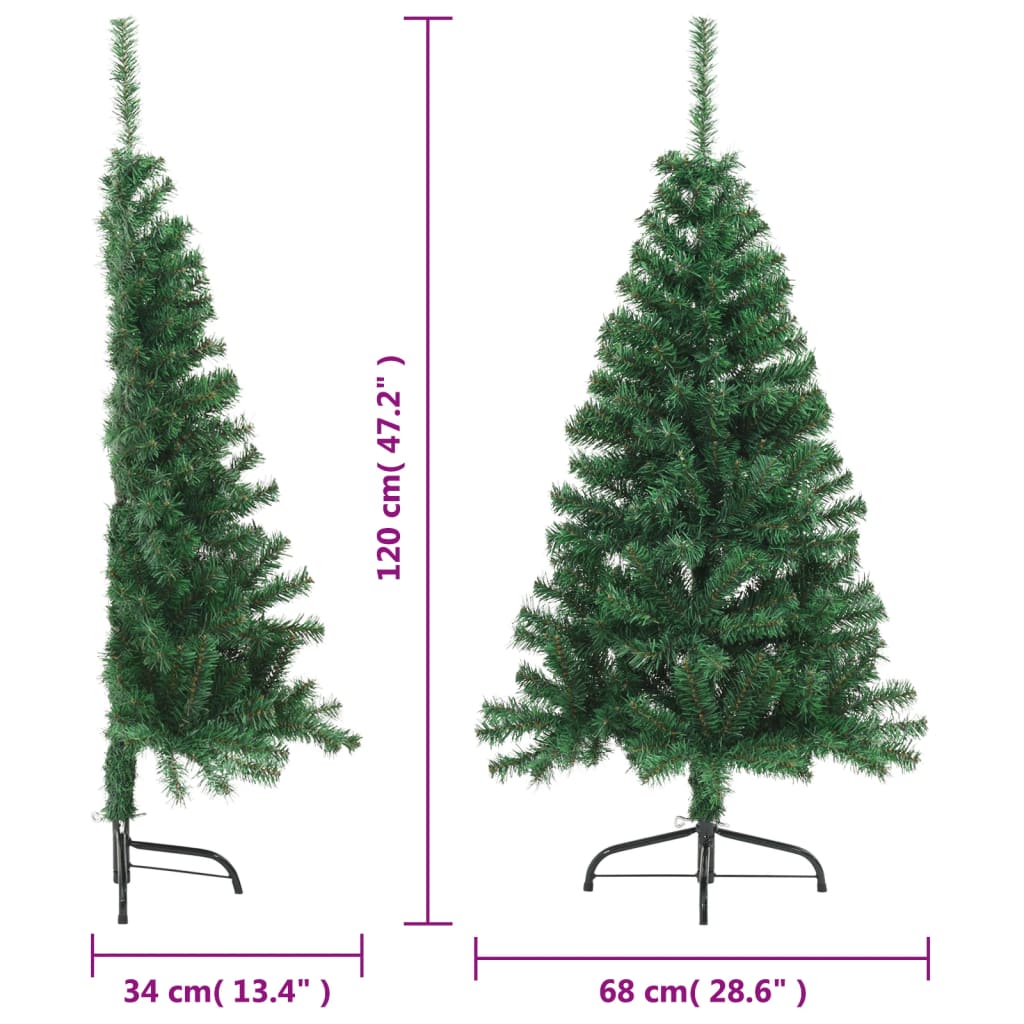 Albero di Natale Artificiale Metà con Supporto Verde 120 cm PVC - homemem39