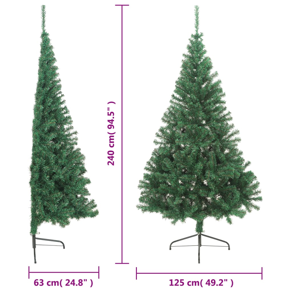 Albero di Natale Artificiale Metà con Supporto Verde 240 cm PVC - homemem39