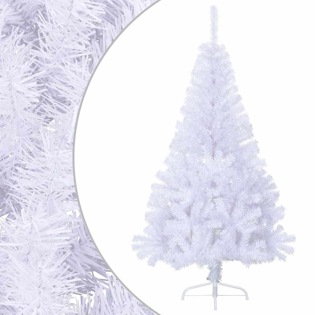 Albero di Natale Artificiale Metà con Supporto Bianco 150cm PVC - homemem39