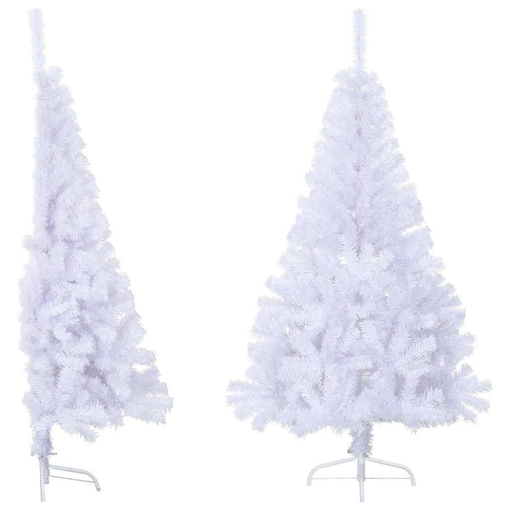 Albero di Natale Artificiale Metà con Supporto Bianco 150cm PVC - homemem39