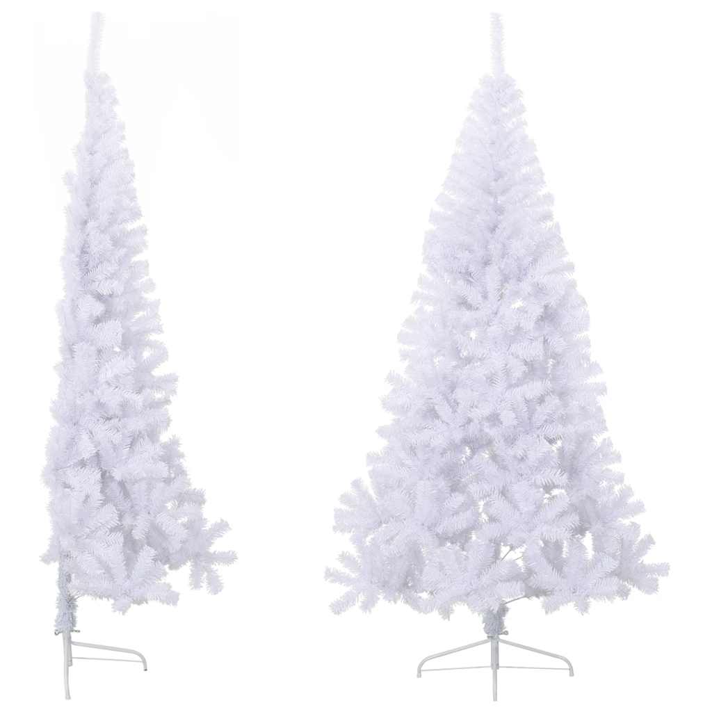 Albero di Natale Artificiale Metà con Supporto Bianco 180cm PVC