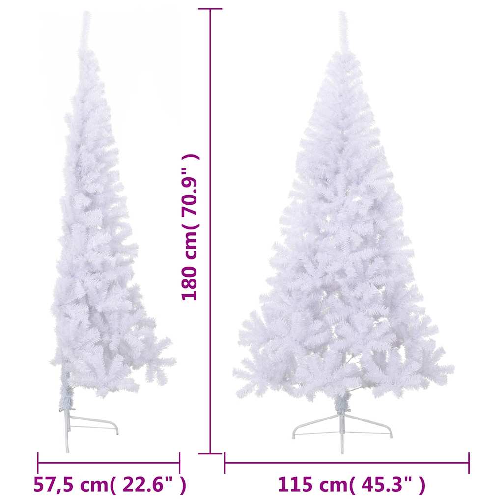 Albero di Natale Artificiale Metà con Supporto Bianco 180cm PVC - homemem39