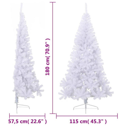 Albero di Natale Artificiale Metà con Supporto Bianco 180cm PVC