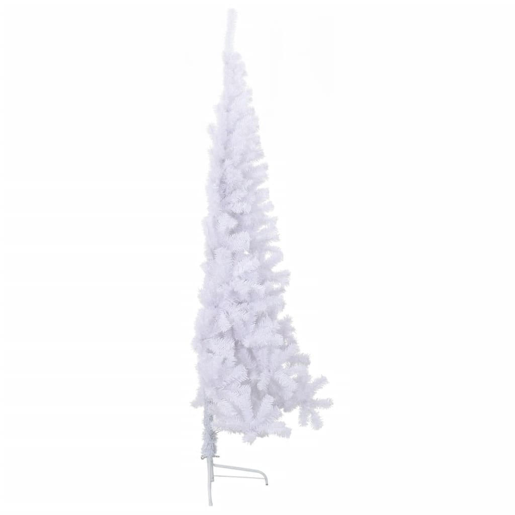 Albero di Natale Artificiale Metà con Supporto Bianco 210cm PVC