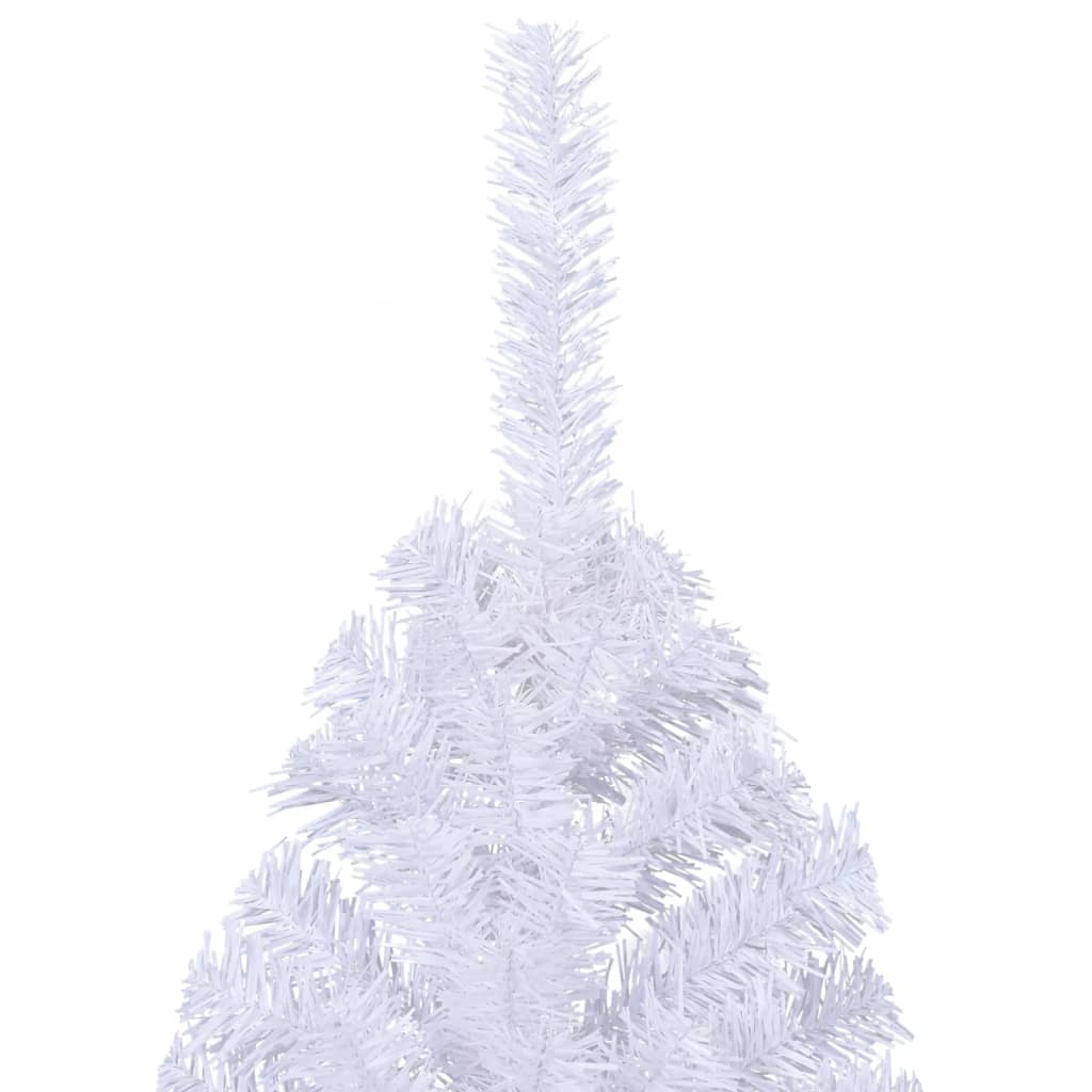 Albero di Natale Artificiale Metà con Supporto Bianco 210cm PVC