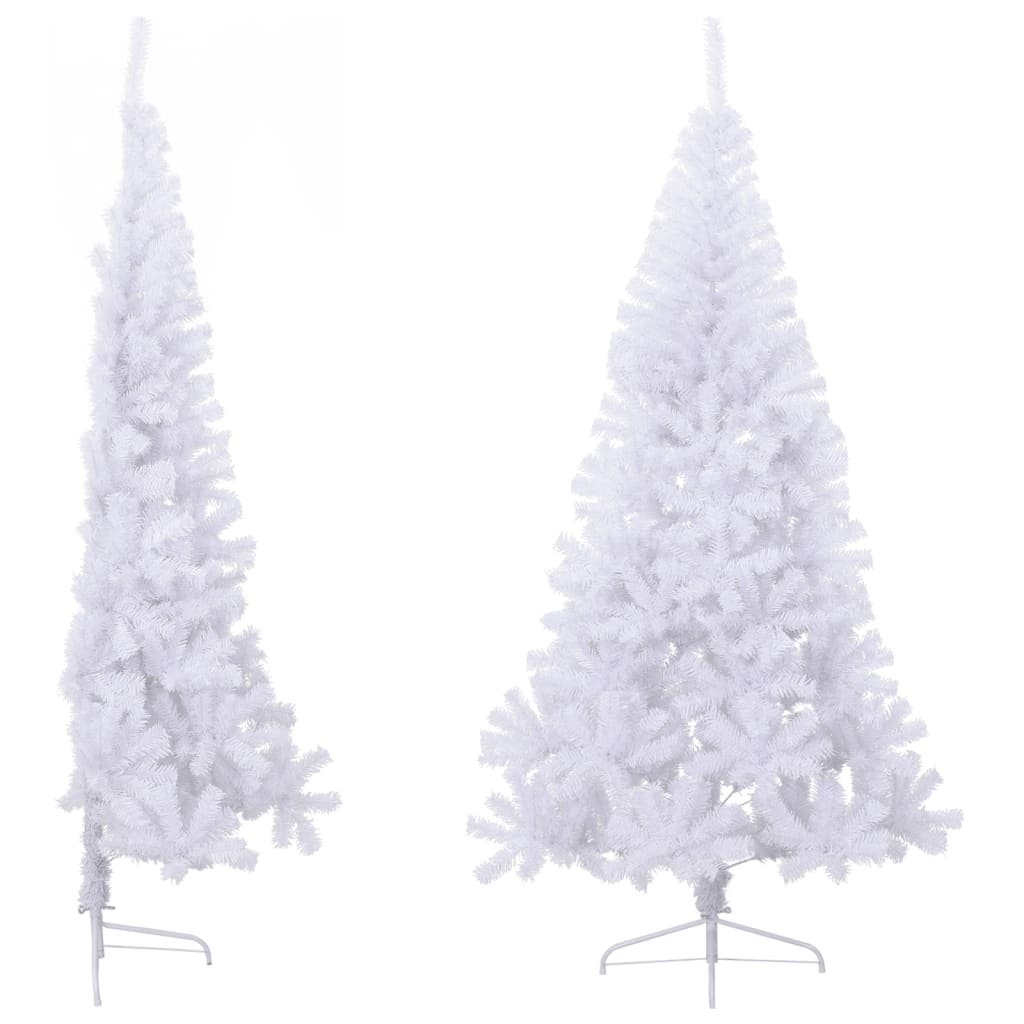 Albero di Natale Artificiale Metà con Supporto Bianco 240cm PVC