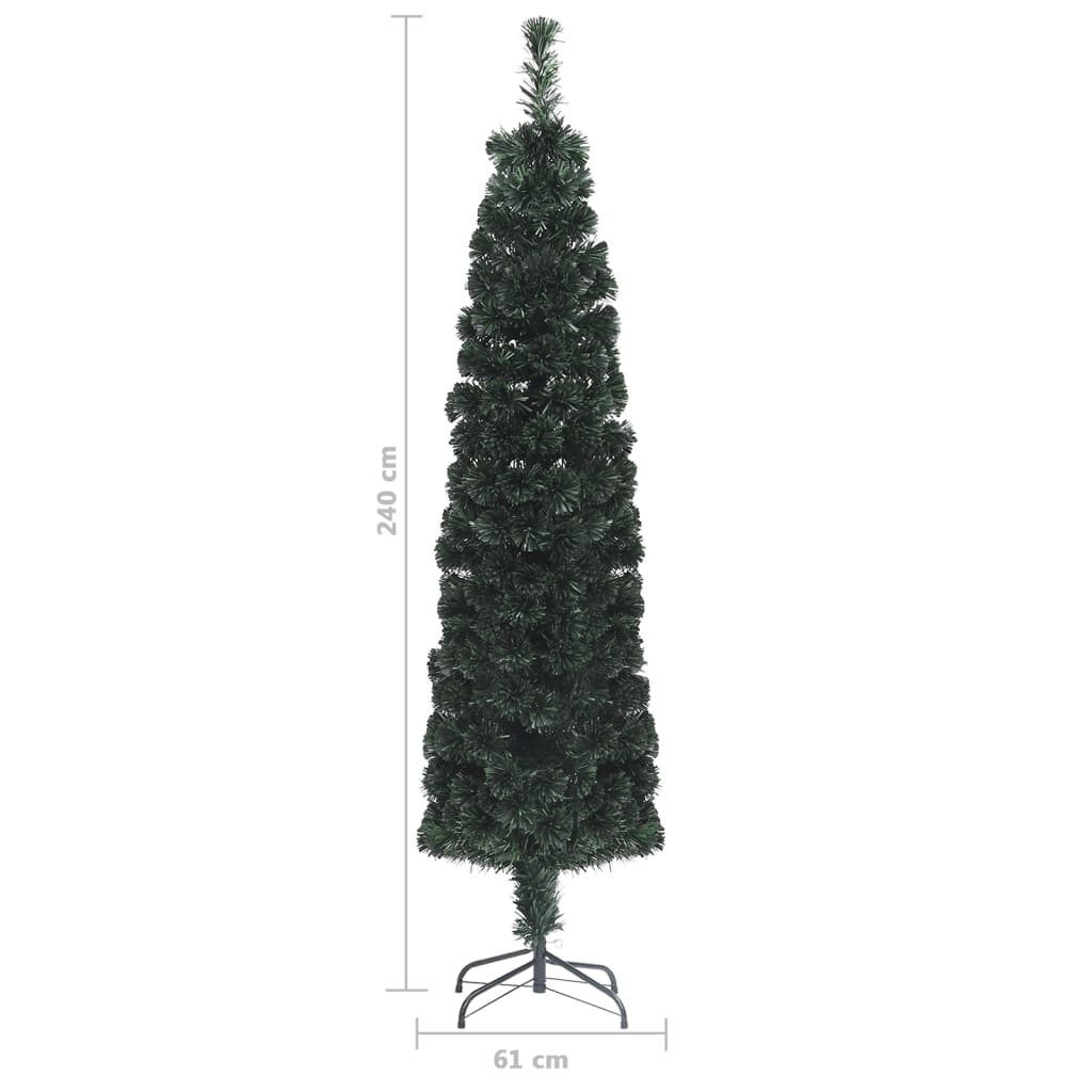 Albero Natale Artificiale Sottile Supporto 240 cm Fibra Ottica - homemem39