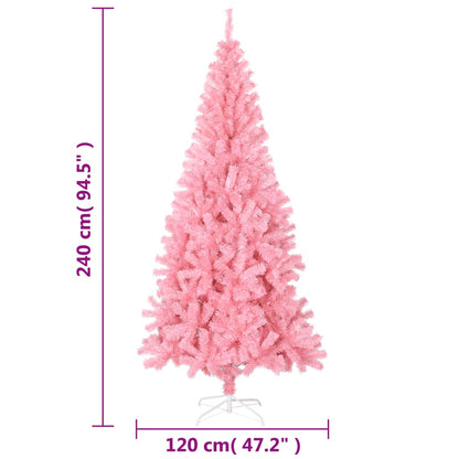 Albero di Natale Artificiale con Supporto Rosa 240 cm PVC